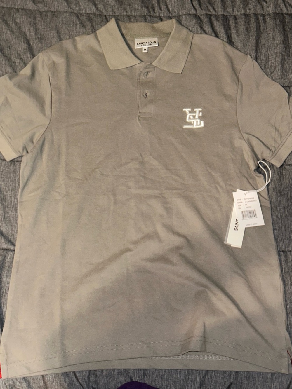 Saint Louis Crystal Olive Green Embroidered Logo Polo